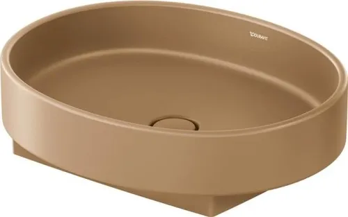 Duravit Balcoon Vasque d'appui 550mm, Clay Terra Matt, DuraShield, ovale, sans trop-plein ni trou de robinetterie, sous-face poncée
