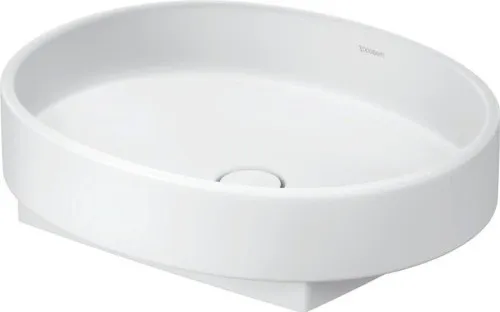 Lavabo sur colonne DU Balcoon Duravit 550x450, céramique polie, avec bonde/évacuation, blanc satiné