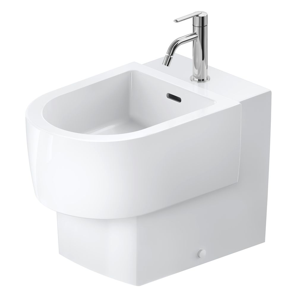Bidet debout Duravit Balcoon 570x370x400 mm blanc brillant DuraShield 1 HL avec trop-plein, fixation murale