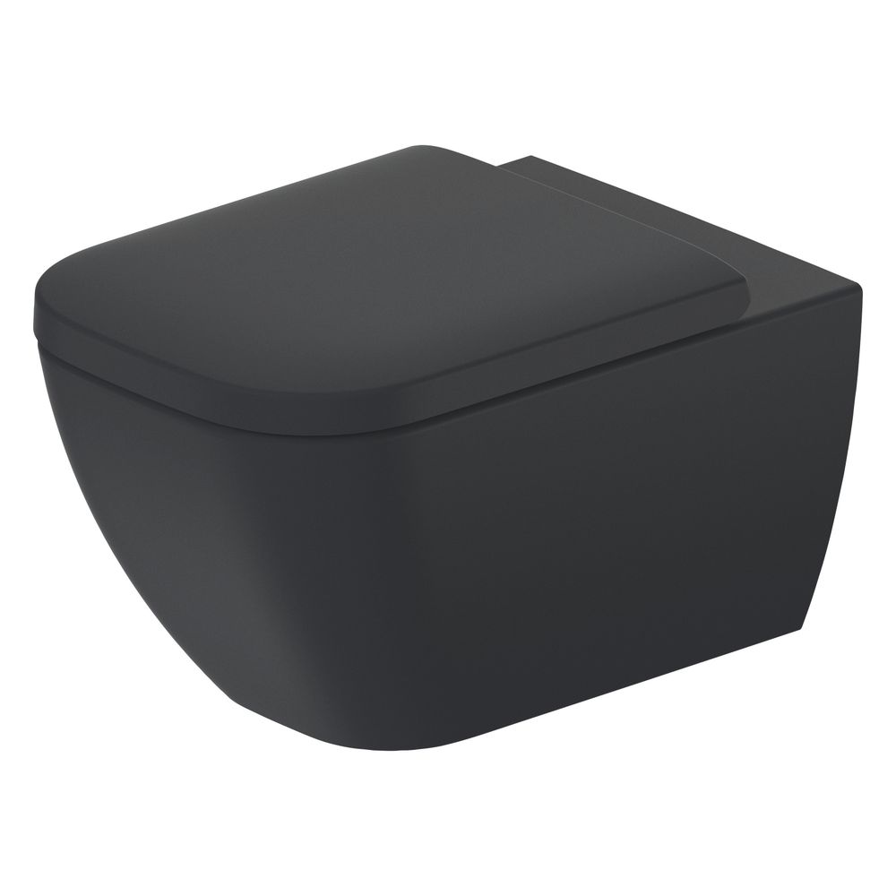 Duravit Happy D.2 WC mural 540x365x335mm anthracite mat 45L HygieneGlaze Plus chasse d'eau sans rebord horizontale
