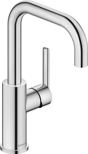 Mitigeur de lavabo Duravit Balcoon FreshStart et MinusFlow, chromé, 5,5 l/min, hauteur 267 mm, poignée à levier