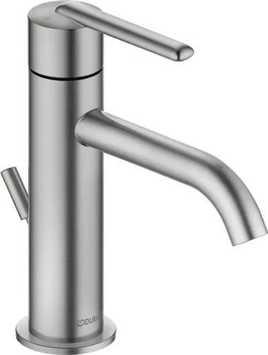 Duravit DU Balcoon Mitigeur monocommande pour lavabo Balcoon, Fresh Start, MinusFlow, avec tirette, finition acier inoxydable brossé