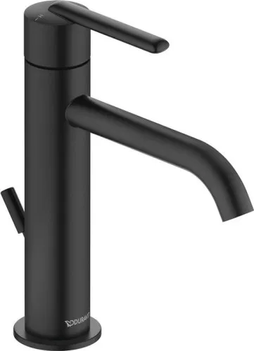 Duravit Balcoon Mitigeur monocommande pour lavabo M FreshStart, MinusFlow, noir mat 4 l/min, garniture, levier, 138 mm, hauteur 197 mm