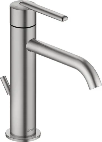 Duravit DU Balcoon Mitigeur monocommande pour lavabo Balcoon, Fresh Start, MinusFlow, avec tirette, finition acier inoxydable brossé