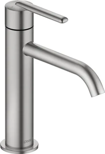 Mitigeur monocommande Duravit Balcoon M FreshStart, MinusFlow, acier brossé, 4 l/min, levier, portée 138 mm, hauteur 197 mm