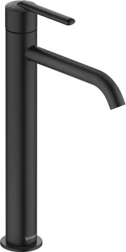 Duravit Mitigeur monocommande pour lavabo Balcoon XL FreshStart, MinusFlow, noir mat 4 l/min, levier, portée 153 mm, hauteur 297 mm