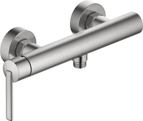 Mitigeur de douche Duravit Balcoon monocommande, acier inoxydable brossé, 18,5l/min, raccords en S, 1/2"