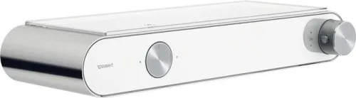 Mitigeur thermostatique de douche Duravit, chromé/blanc brillant, montage apparent, 1 utilisateur, raccords S 1/2", cartouche thermostatique