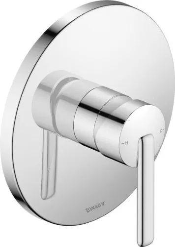 Mitigeur de douche monocommande encastré Duravit Balcoon, 1 utilisateur, chromé, 170x172 mm, avec unité fonctionnelle