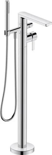 Robinet mitigeur de baignoire D-Neo Duravit sur pied, chromé, hauteur 894 mm, avec support de pommeau, flexible de douche, 1/2", 2 consommateurs