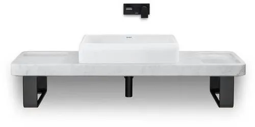 Lavabo sur colonne Duravit Qatego 600mm, blanc brillant, rectangulaire, sans trop-plein ni trou de robinetterie, côté inférieur poncé