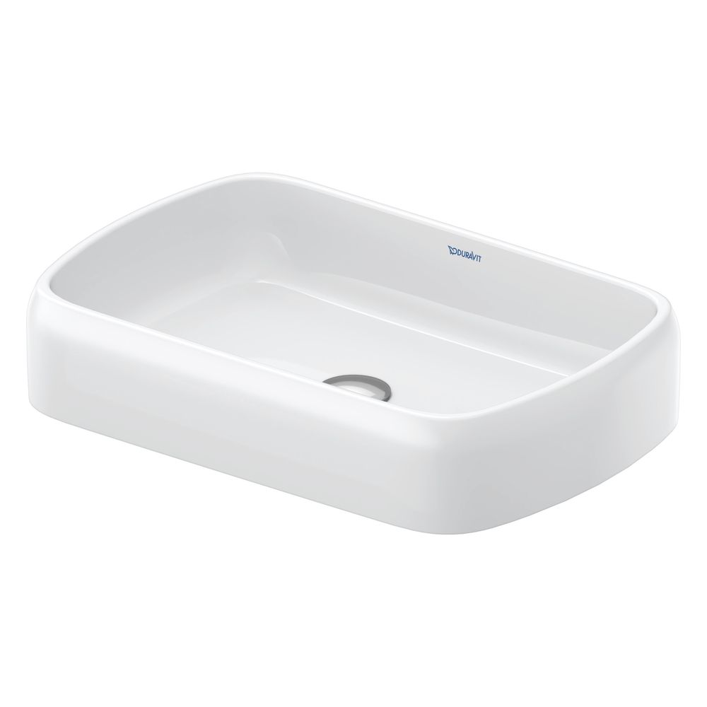 Duravit Qatego vasque à poser 600 mm, blanc brillant, ovale, sans trop-plein et HLB, face inférieure poncée