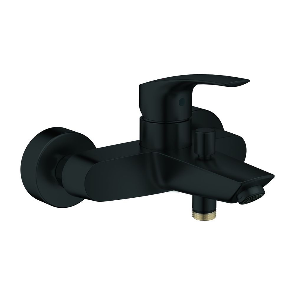 Grohe Eurosmart Robinet mitigeur monocommande pour baignoire, montage mural, noir mat, 333002433