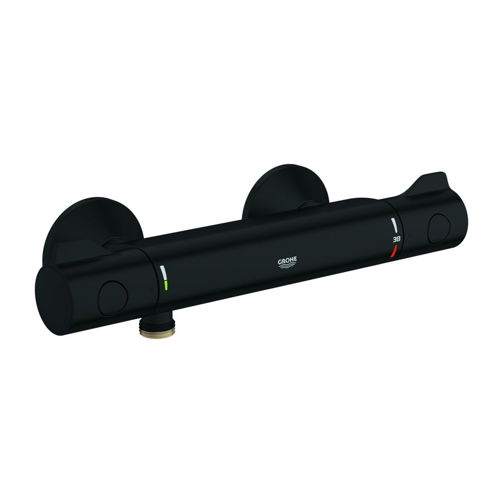 Grohe Grohtherm 800 Mitigeur thermostatique de douche, montage mural, 1/2", noir mat, 1022022430