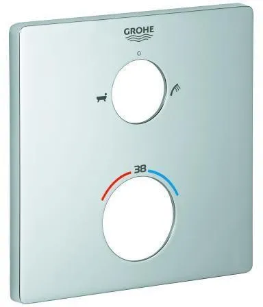 Grohe rosace pour kit de montage prêt à poser thermostatique, carrée, orientable à 6°, Noir mat, 490792430