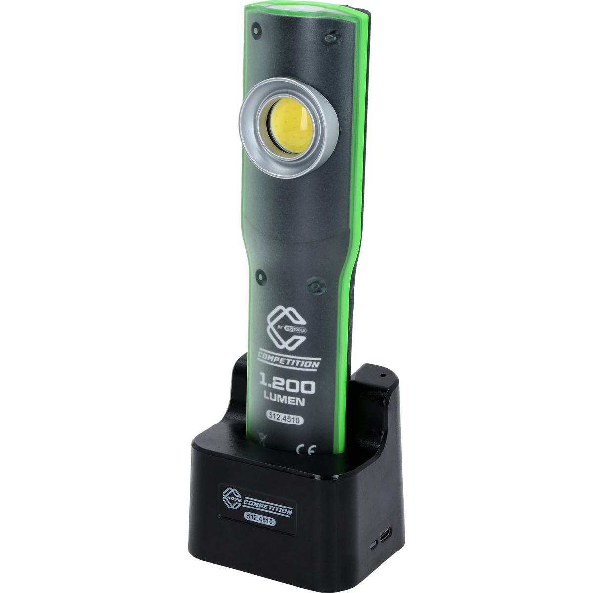 Lampe de travail LED COMPETITION, réglable, 1200 lumens, avec station de charge