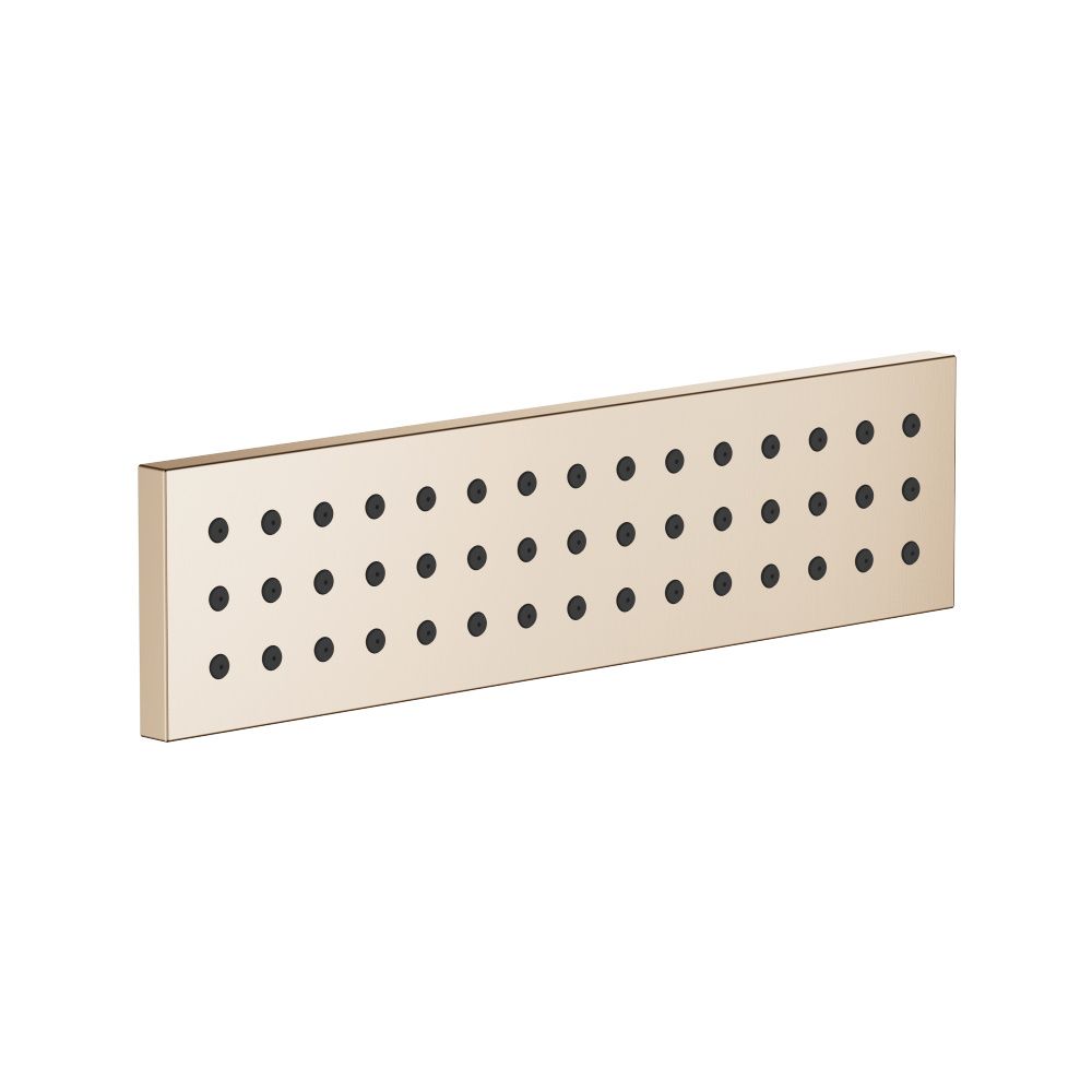 Pommeau de douche mural latéral Dornbracht Water Bar FlowReduce 6 l/min, finition Champagne brossé or 22 carats