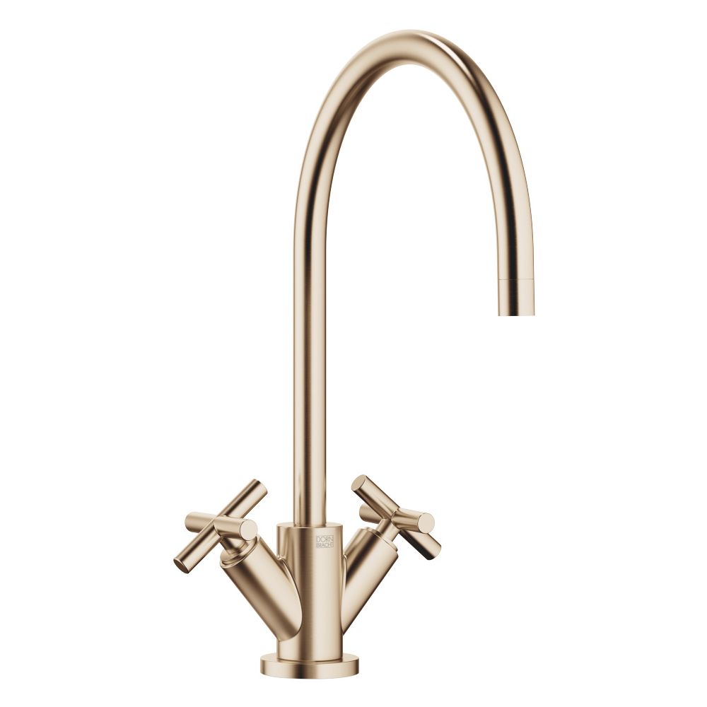Mitigeur monocommande Dornbracht Tara, bec pivotant 235 mm, débit max. 7 l/min, champagne brossé