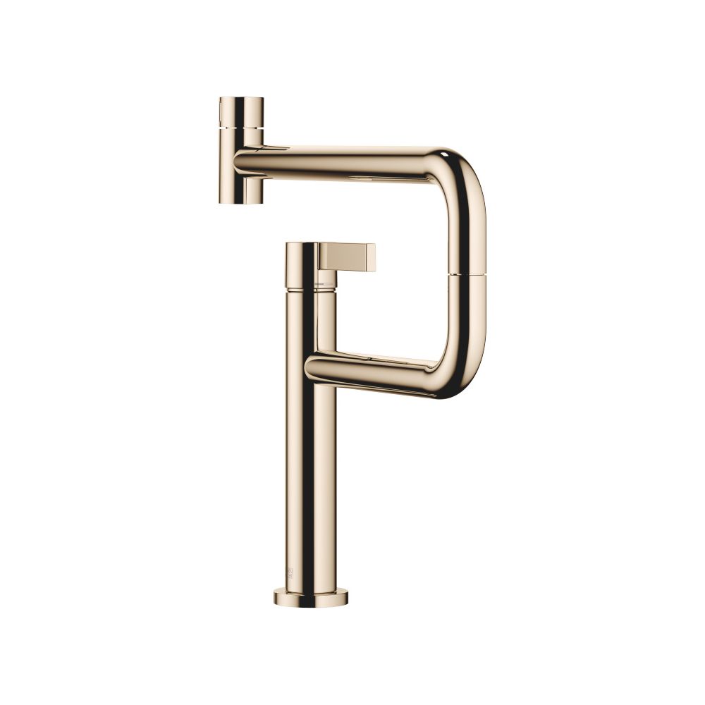 Mitigeur monocommande Tara Ultra pivotant Dornbracht, portée 552 mm, débit max. 8 l/min, Champagne or 22 carats