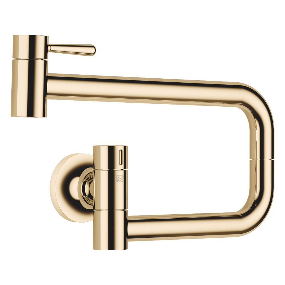 Robinet d'eau froide Pot Filler Dornbracht Vaia pivotant, portée 500 mm, 5,7 l/min, laiton or 23 carats