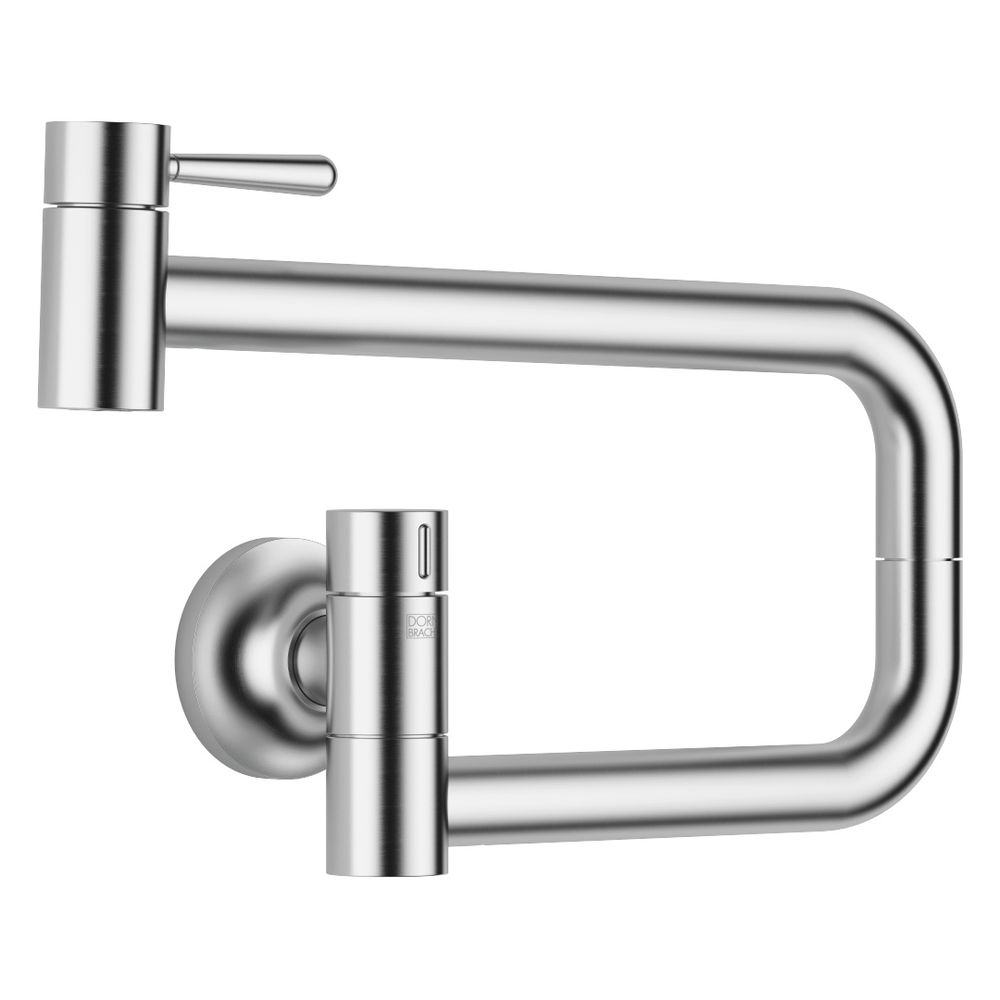 Robinet d'eau froide Pot Filler Dornbracht Vaia pivotant, portée 500 mm, 5,7 l/min, chrome brossé