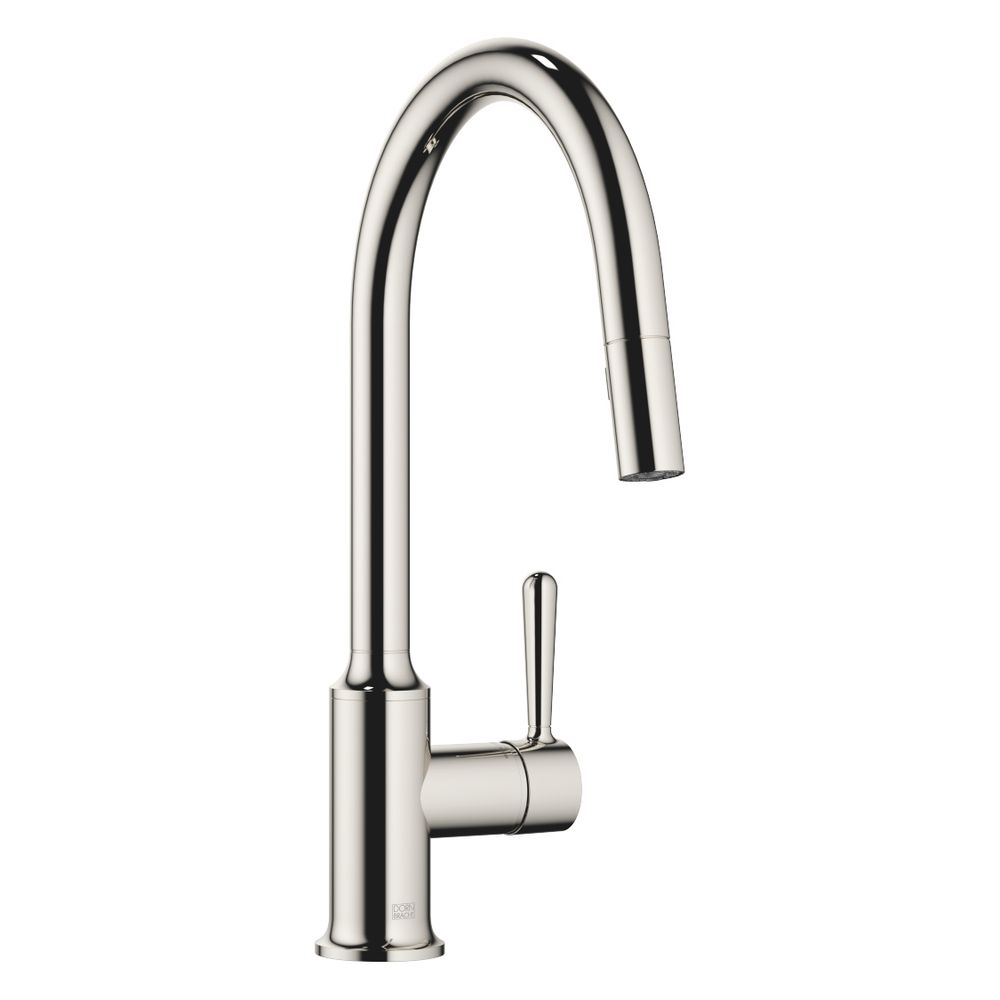 Mitigeur monocommande Dornbracht Vaia avec douchette Pull-down, portée 240 mm, débit max. 8 l/min, Platine