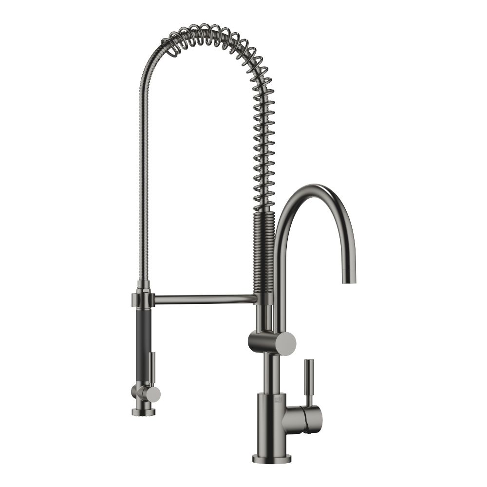 Mitigeur Einhebel Dornbracht Tara Profi pivotant, porte-à-faux 200 mm, débit max. 7 l/min, finition Dark Platinum brossé