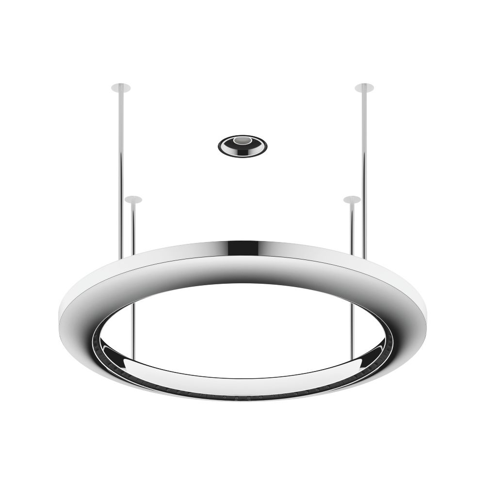 Panneau de douche Dornbracht Regenpaneel Aquahalo 3 modes de jet Aquacircle Rain 14 l/min Tempest Rain 9 l/min Diamond Rain 6,8 l/min, Chromé