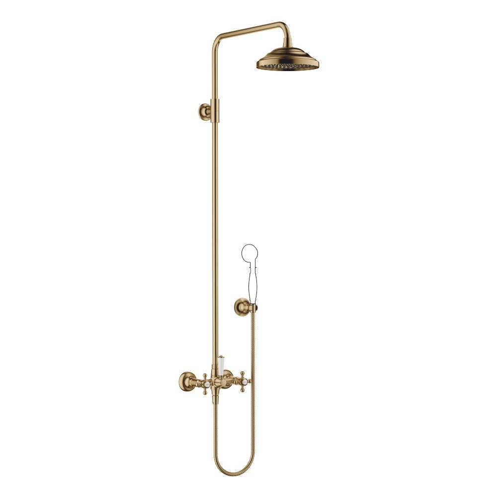 Tuyau de douche Dornbracht Madison avec mitigeur sans pommeau, portée 420 mm, laiton brossé foncé