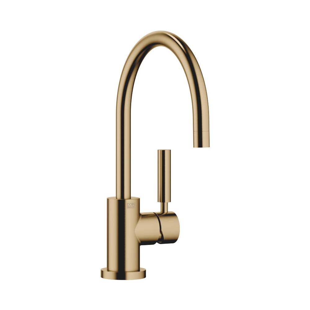 Mitigeur monocommande Tara de Dornbracht, pivotant, portée 201 mm, débit max. 7 l/min, laiton brossé Dark Brass