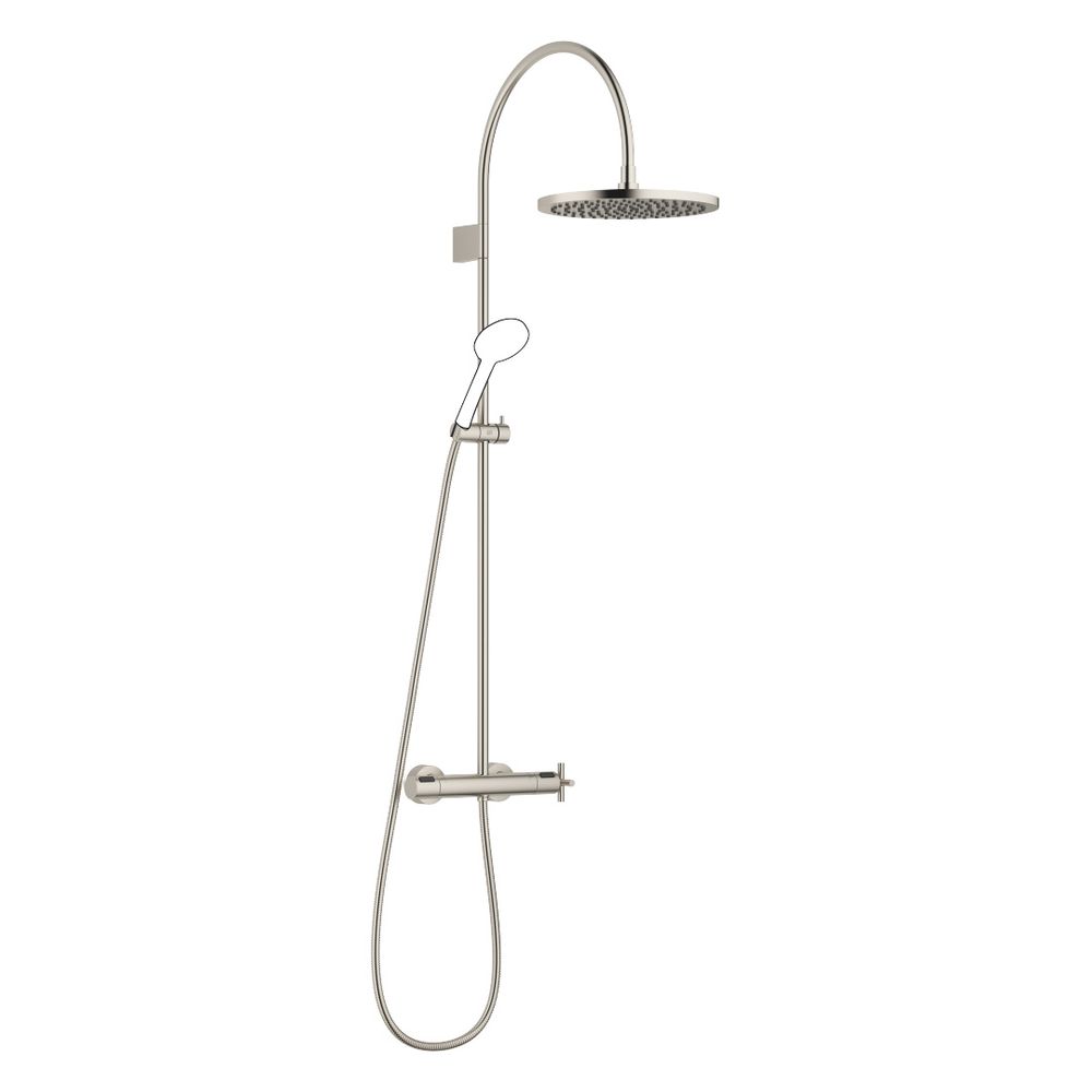 Dornbracht Showerpipe Tara, mitigeur de douche, 420 mm, pommeau de douche 300 mm, 14 l/min, platine brossé, 34465892-06