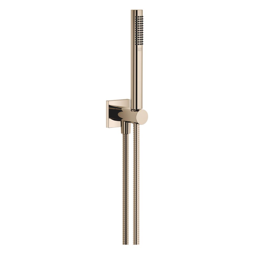 Garniture de douchette flexible Dornbracht Symetrics avec support intégré, raccord G 1/2", débit 15 l/min, Or léger PVD