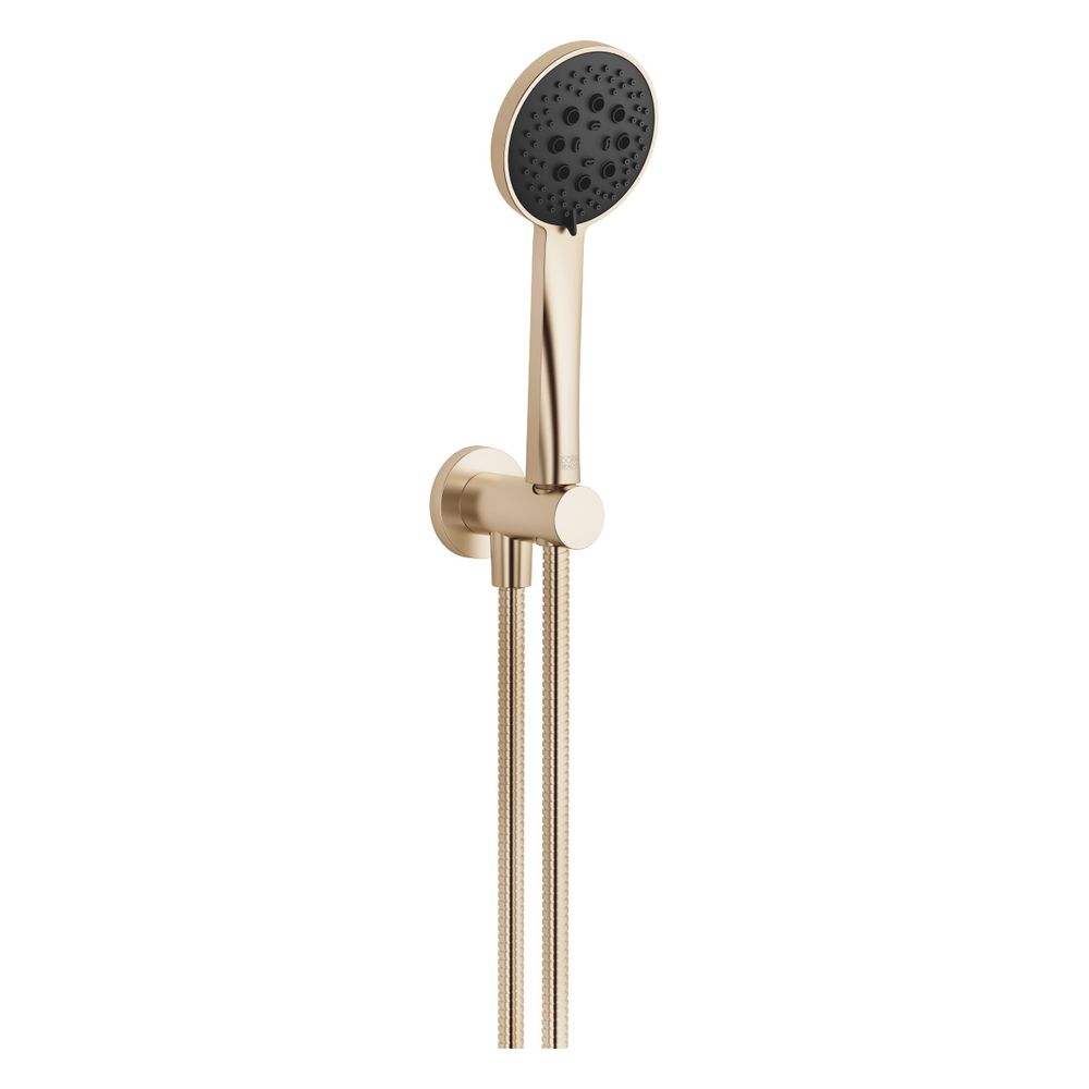 Garniture de douchette Dornbracht avec support intégré Meta FlowReduce, 100 mm, 6,8 l/min, 60 mm, G 1/2", or champagne brossé 22 carats