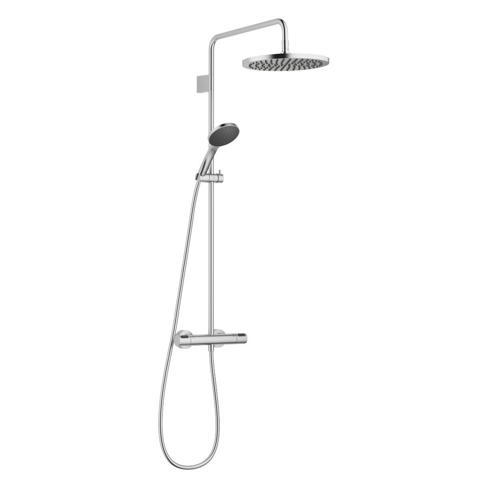 Colonne de douche Dornbracht avec pommeau de douche thermostatique et flexible de douche D 300 mm 14 l/min, chrome brossé
