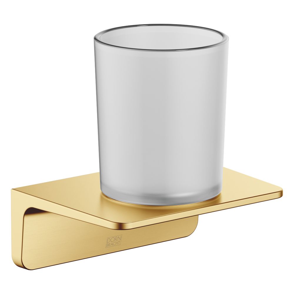 Dornbracht Support de verre, entraxe 90 mm, verre cristal mat, saillie 103 mm, or brossé
