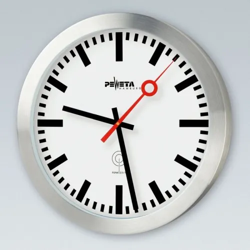 PEWETA Horloge murale radio Ø 30 cm argent