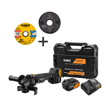 Kit meuleuse d'angle DEWALT x McLaren F1 Team DCG45MP2T - 2x 5,0 Ah + chargeur dans TSTAK + disques + Clic
