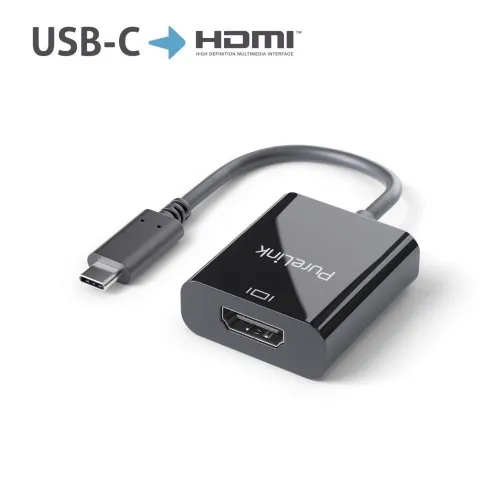 Adaptateur USB-C vers HDMI PureLink - 4K60 - iSeries - noir - 0,10 m Premium Active 4K USB-C / HDMI Portsaver Adaptateur, noir