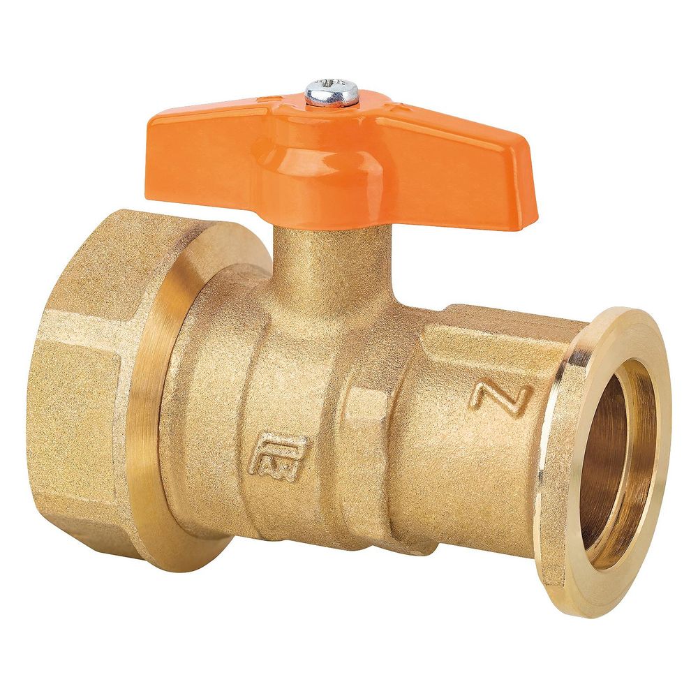 Robinet à tournant sphérique PAW 2103, DN 25 1" bride x DN 32 1 1/4" filetage intérieur, 83 mm, PN 16, 110 °C, laiton