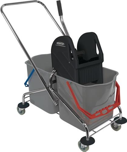 Chariot de nettoyage Sprintus 2 x 27 l avec presse - 301114