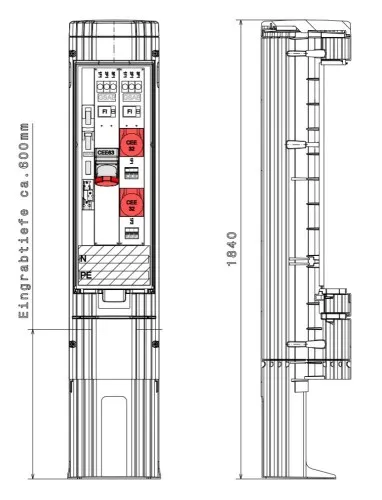 Potelet électrique GSAB 36P1700KLSL00Sy6332