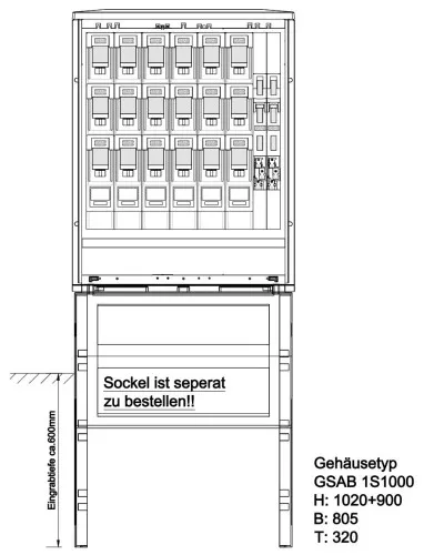 Armoire de distribution électrique standard GSAB 1S1000K6LSL22LSL00