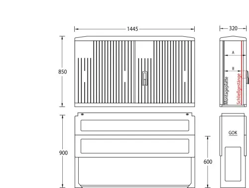 uesa Armoire de distribution standard IP44 A130-M-850