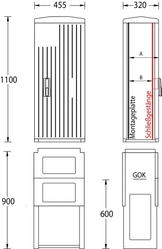 uesa Armoire vide IP44 A060-M-1100