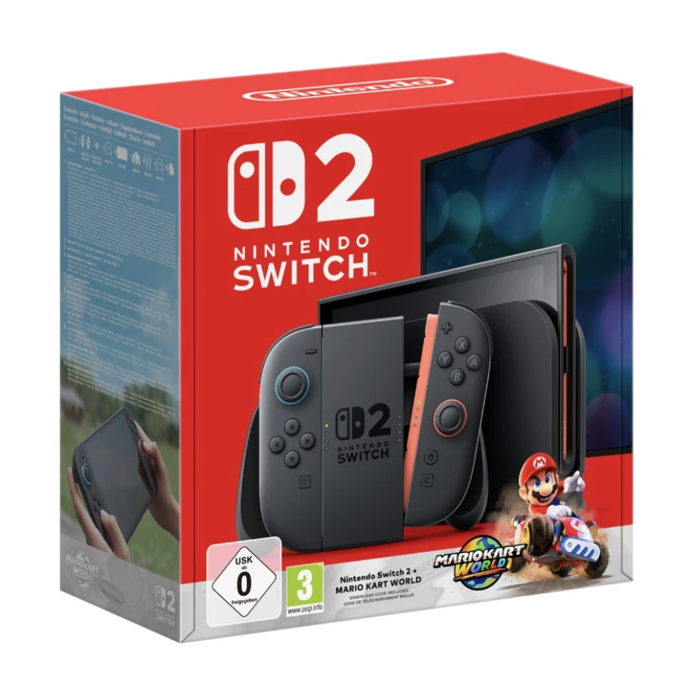 Nintendo® Switch 2 + Mario Kart World, croix directionnelle, bouton Home, HDR 10