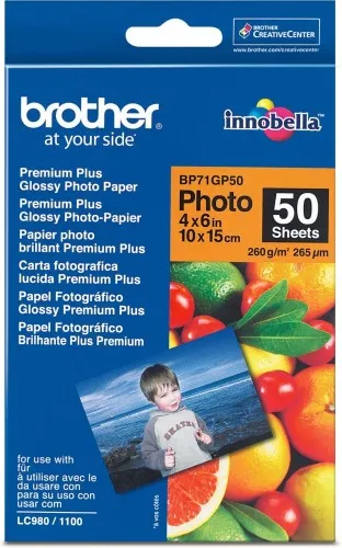Brother BP - Papier photo, brillant - 100 x 150 mm - 50 feuilles - pour DCP J132, J152, J525, J552, J752 MFC J245, J4410, J47