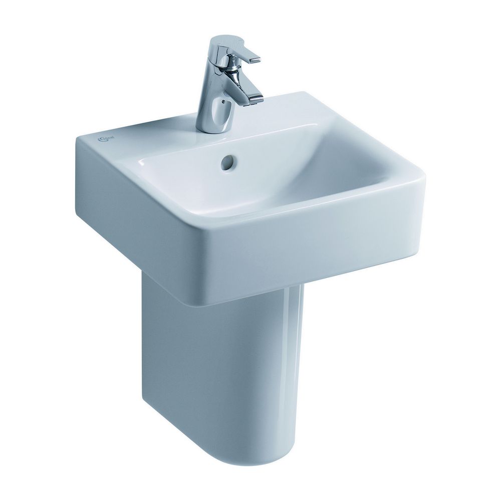 Lavabo mural Ideal Standard Connect Cube, 1 trou de robinet avec trop-plein 400x360x160mm, Blanc avec Ideal Plus