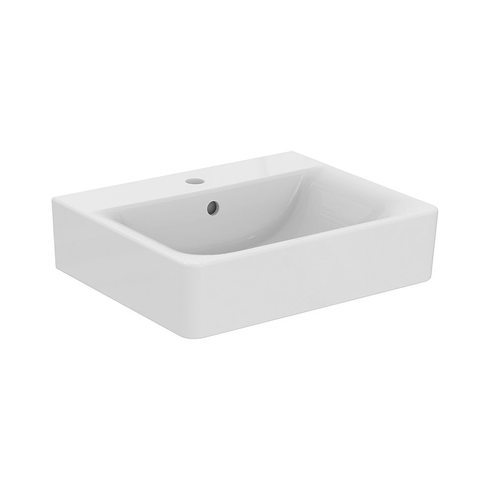 Ideal Standard Lavabo Connect Cube, 1 trou de robinet avec trop-plein 550x460x175mm, Blanc avec Ideal Plus