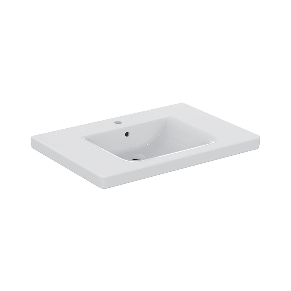 Lavabo sous plan Connect Freedom Ideal Standard, 1 trou de robinetterie avec trop-plein, accessible, 800x555x165mm, Blanc avec IP
