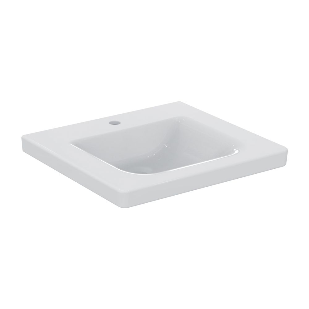 Lavabo sous plan Connect Freedom Ideal Standard, 1 trou de robinetterie sans trop-plein, accessible, 600x555x165mm, Blanc